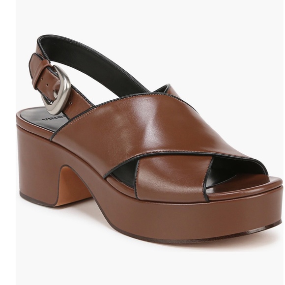 VINCE Marlene Slingback Platform Brown Sandal Size 7 - Picture 1 of 12